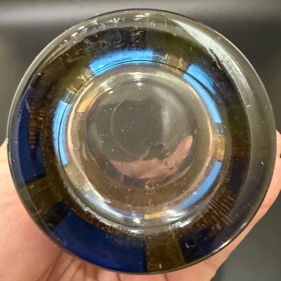 Set of 4 Vintage MCM MidMod CULVER Empress Blue Green 22K Gold Highball Glasses - Picture 12 of 16